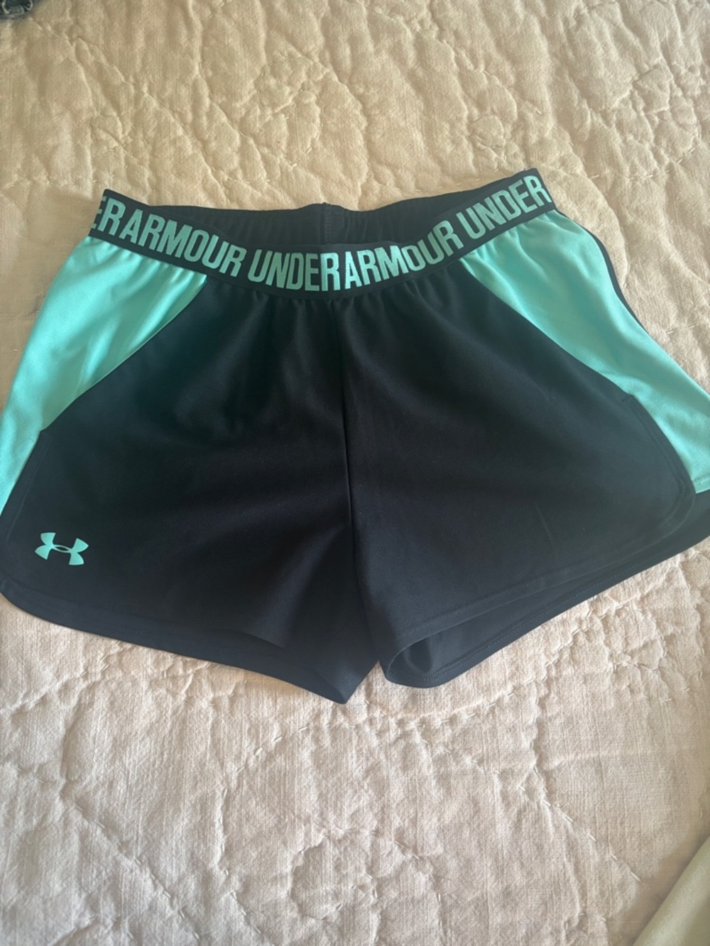Under Armour Women's Black & Teal Workout Shorts